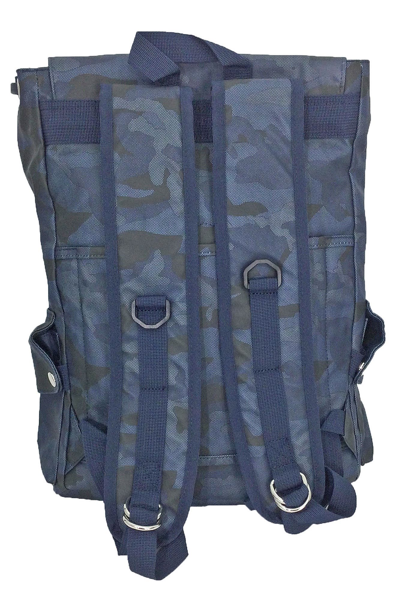 Flapover Camo Backpack, Alternate, color, NAVY