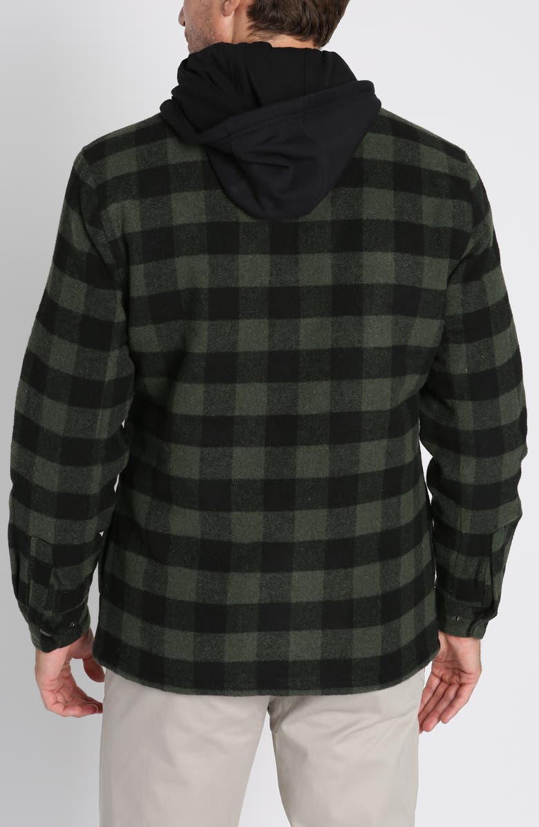 JACHS Plaid Flannel Hooded Button-Up Shirt Jacket, Alternate, color, 