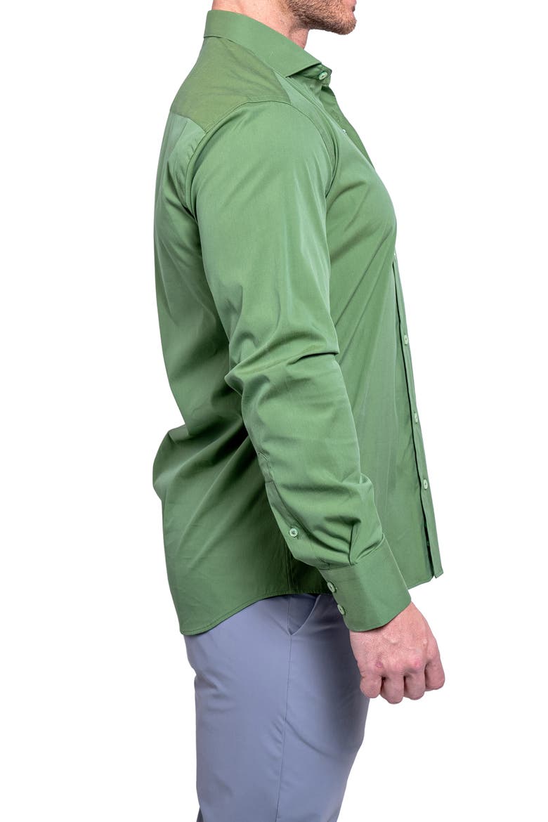 Einstein Aristocratluxestretch Button-Up Shirt, Alternate, color, GREEN
