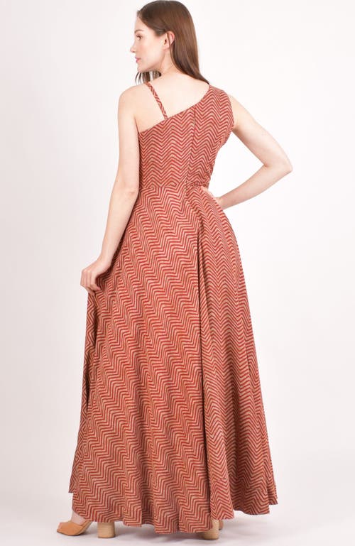 Raas Linsey Cotton Maxi Dress In Brown