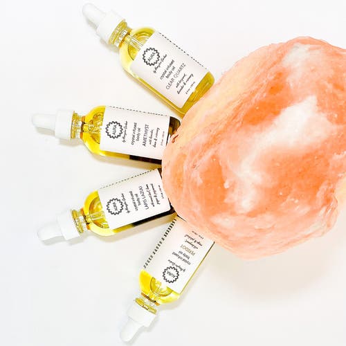 Honeybee Gardens Crystal Infused Body Oil In Clear Quartz