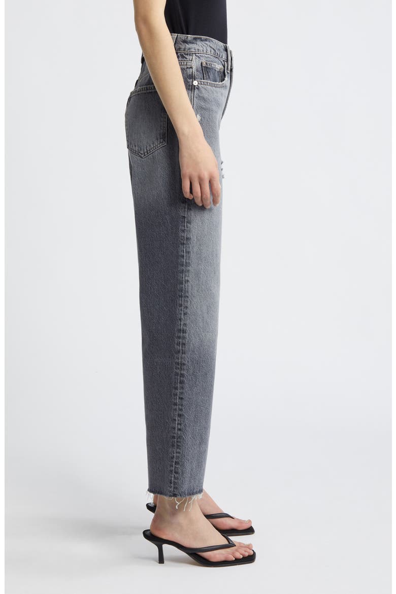 Le Jane Raw Hem High Waist Ankle Wide Leg Jeans, Alternate, color, ZURICH