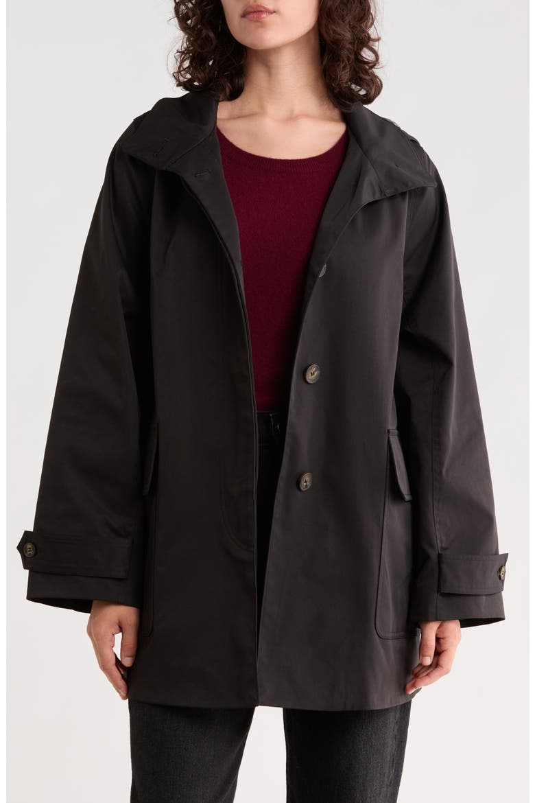 Recycled Polyester Rain Coat, Main, color, BLACK