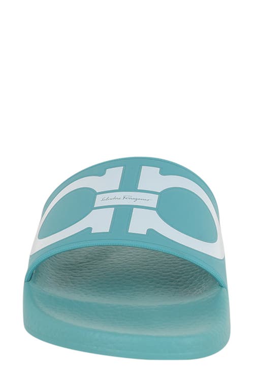 Ferragamo Groovy Gancini Slide Sandal In Blue