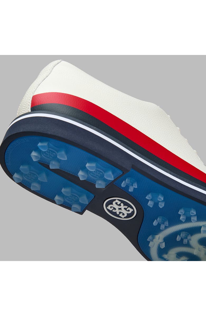 G/FORE Gallivanter Tuxedo Stripe Golf Shoe, Alternate, color, Snow / Multi