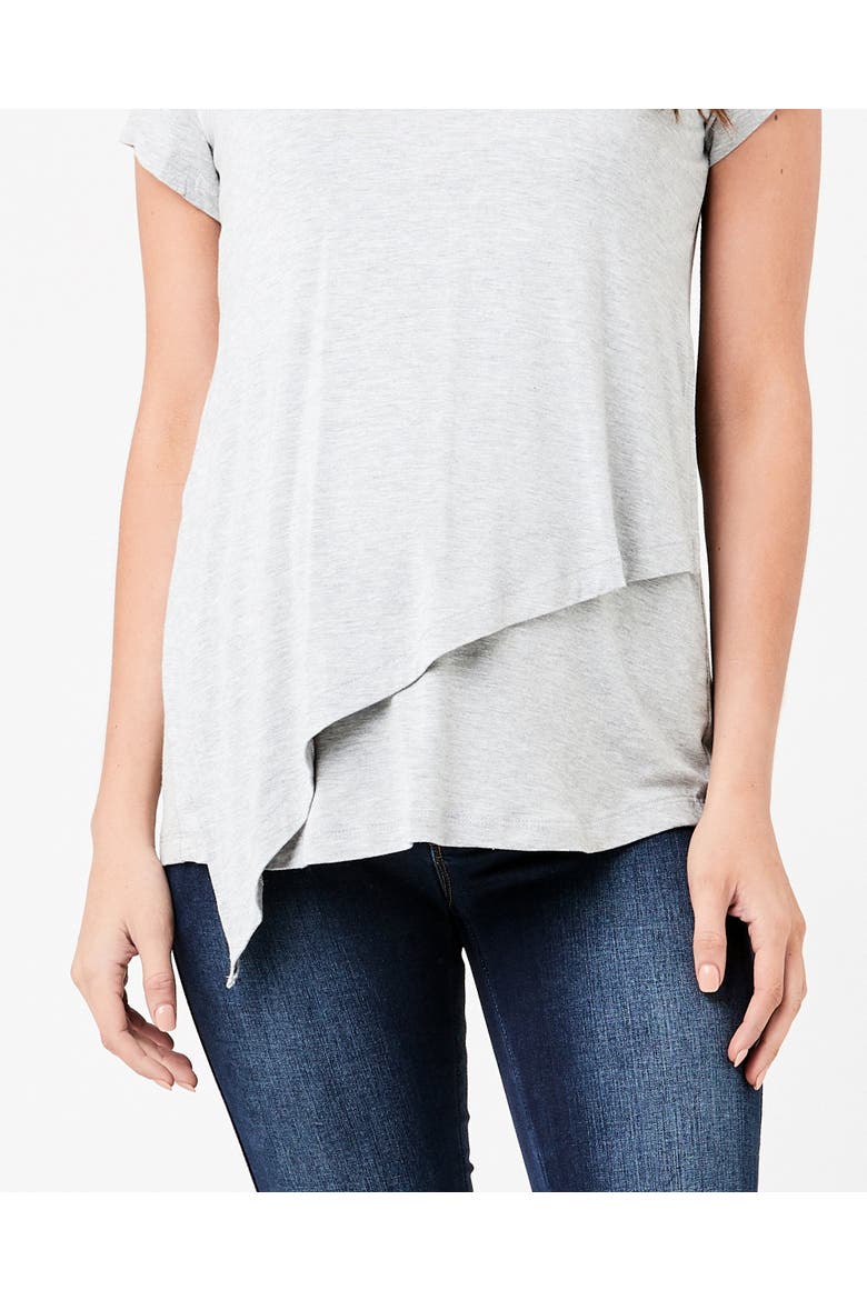 Lara Nursing Tee, Alternate, color, Silver Marle