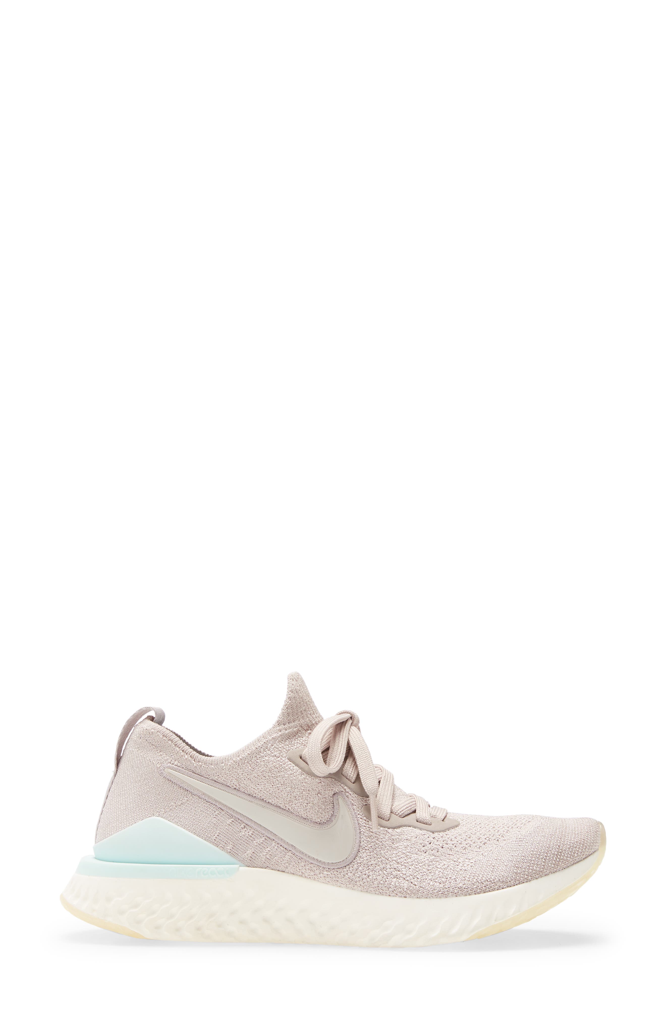 Epic React Flyknit 2 Running Shoe, Alternate, color, MOON PARTICLE/ TEAL TINT