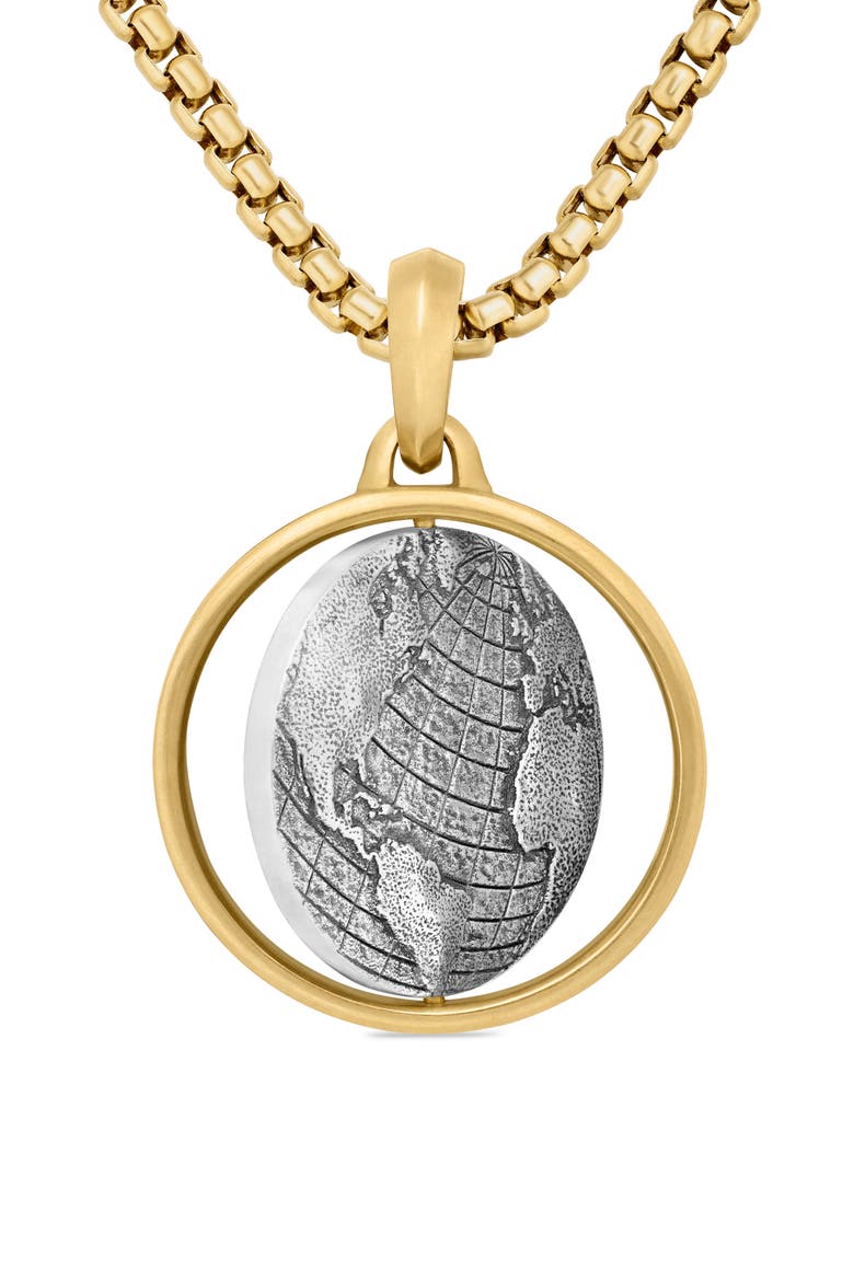 Earth and Moon Duality Amulet in Sterling Silver with 18K Yellow Gold, Alternate, color, STERLING SILVER WITH 18K GOLD