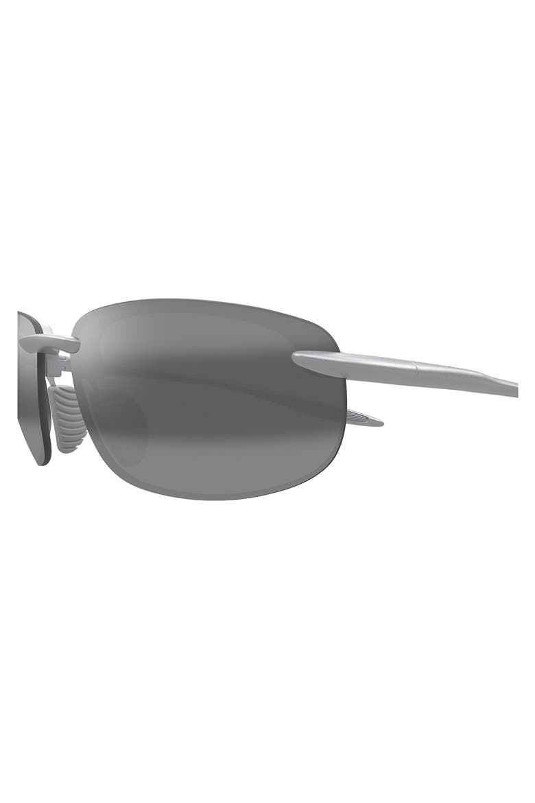 Hookipa 63mm PolarizedPlus®2 Rectangular Sunglasses, Alternate, color, METAL MATTE SILVER/ GREY