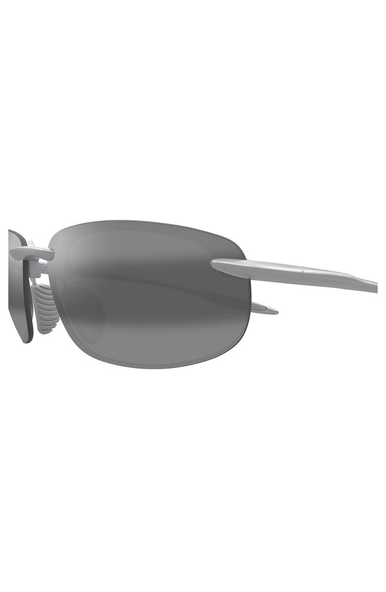 Maui Jim Hookipa 63mm PolarizedPlus<sup>®</sup>2 Rectangular Sunglasses, Alternate, color, Metal Matte Silver/ Grey