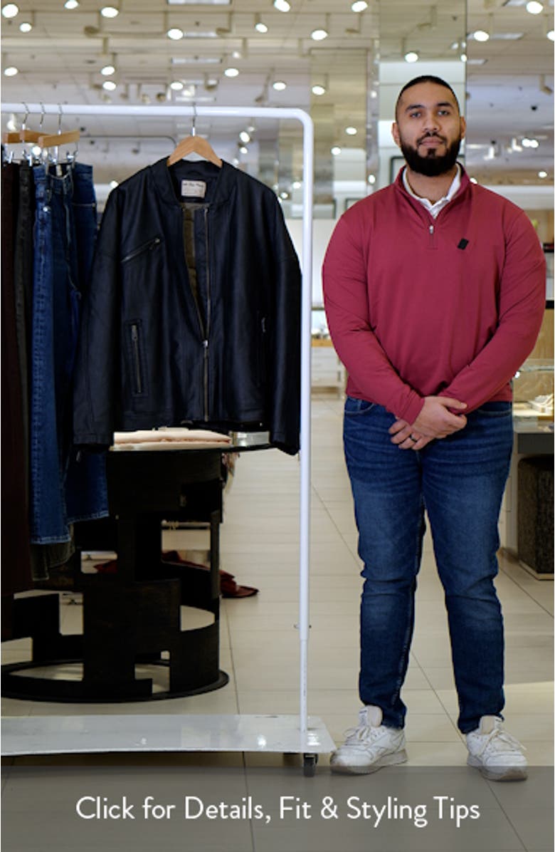 Vinny Faux Leather Bomber Jacket, sales video thumbnail