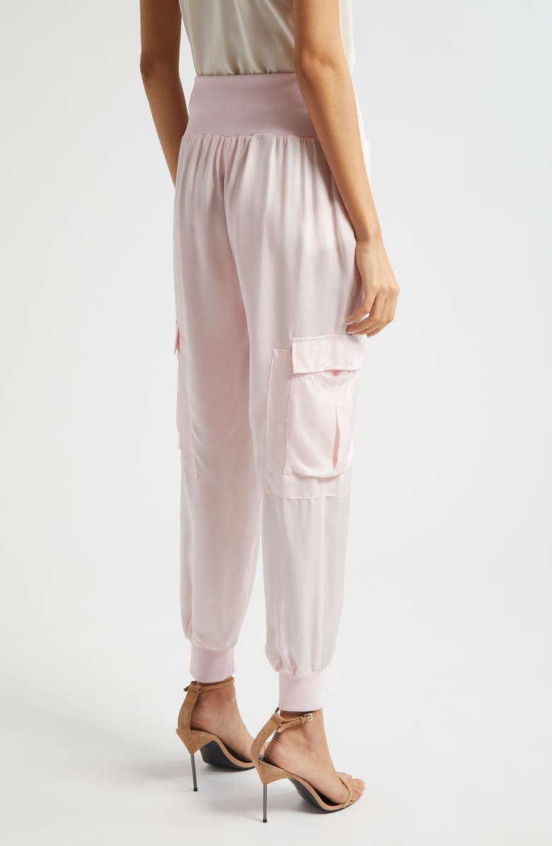 Cinq à Sept Giles Cupro Crop Cargo Joggers, Alternate, color, Icy Pink
