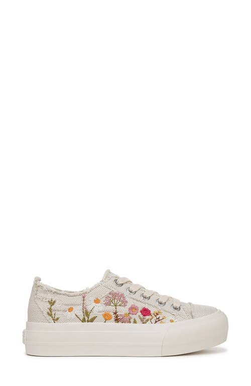 Blowfish Malibu Women's Sadie-sun Embroidered Lace Up Platform Sneakers In Cream Multi Embroidery Fabric