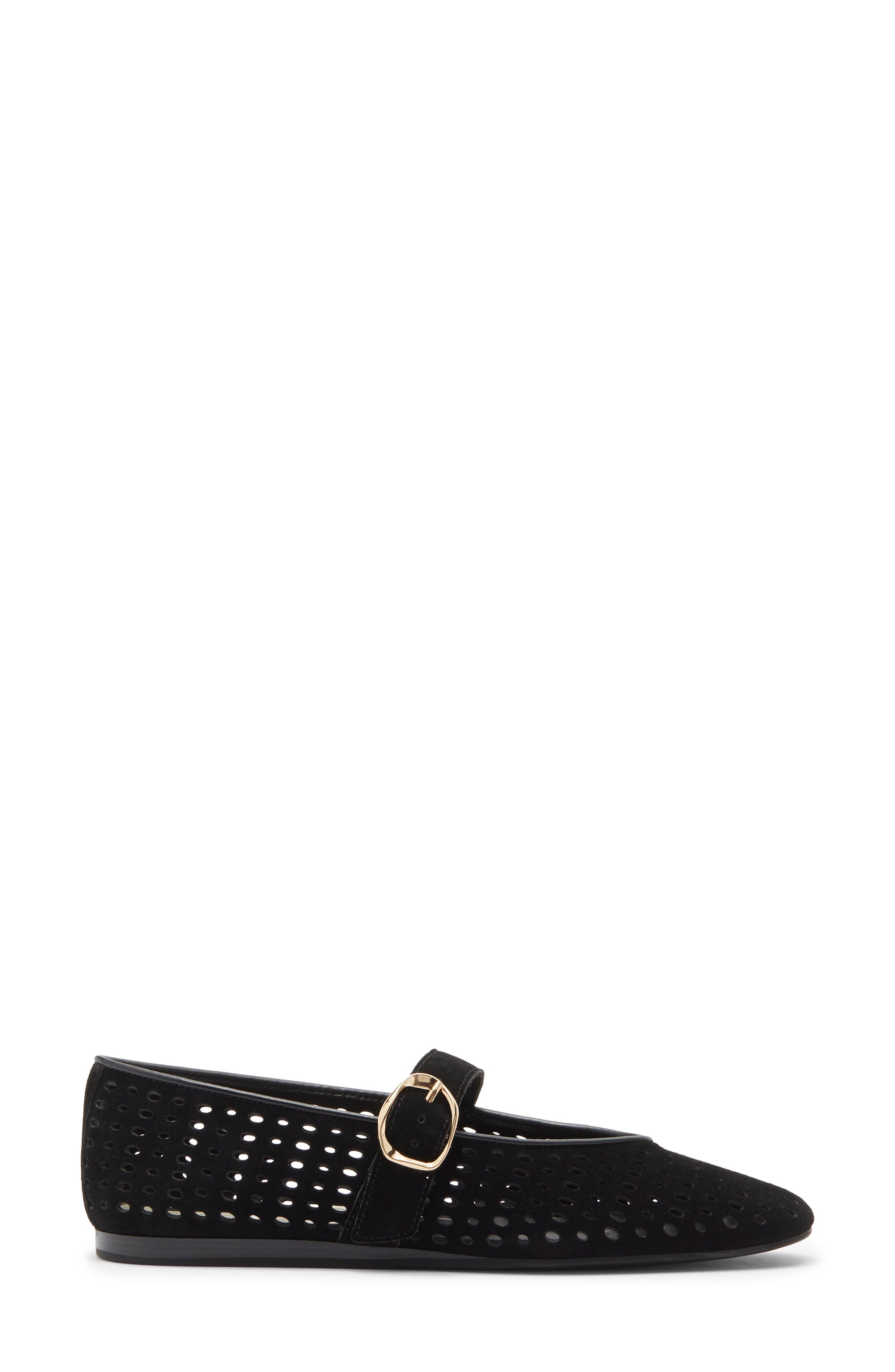 Brooke Flat, Alternate, color, ONYX PERFORATED SUEDE