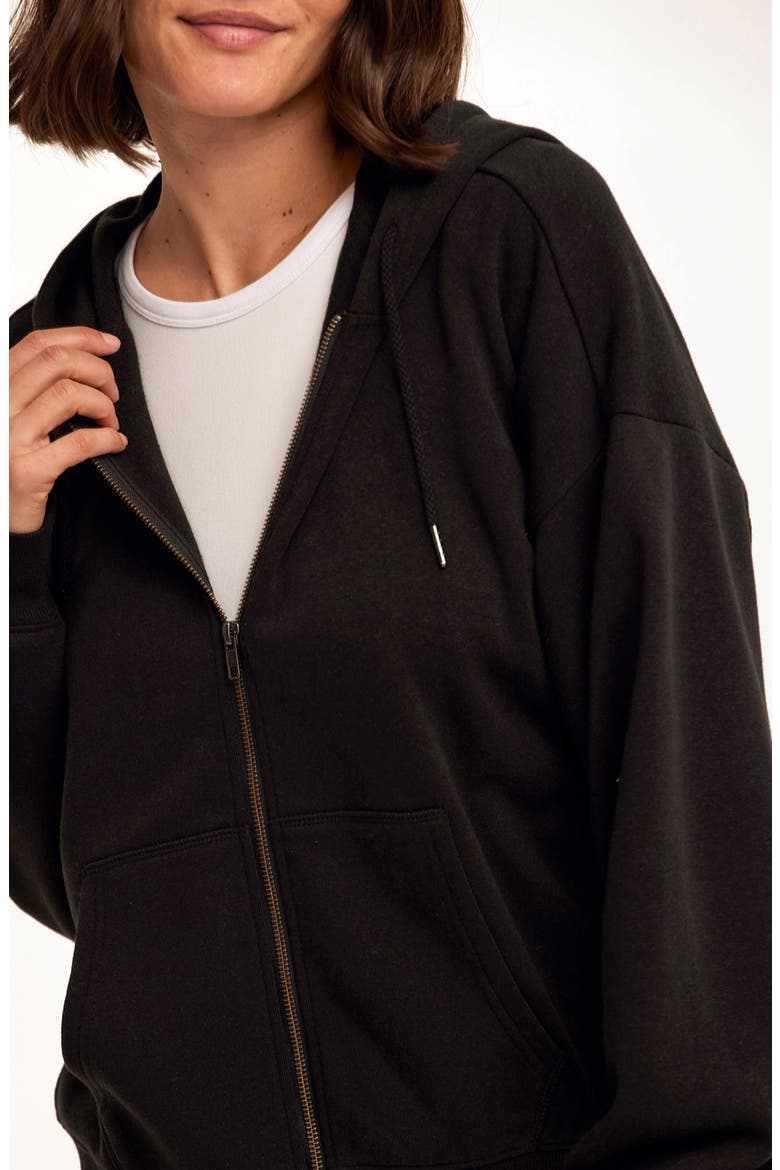 Corissa Oversize Fleece Hoodie, Alternate, color, BLACK