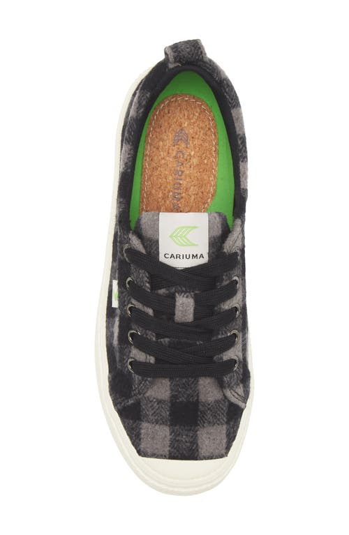 Cariuma Oca Low Plaid Organic Cotton Sneakers In Black Plaid