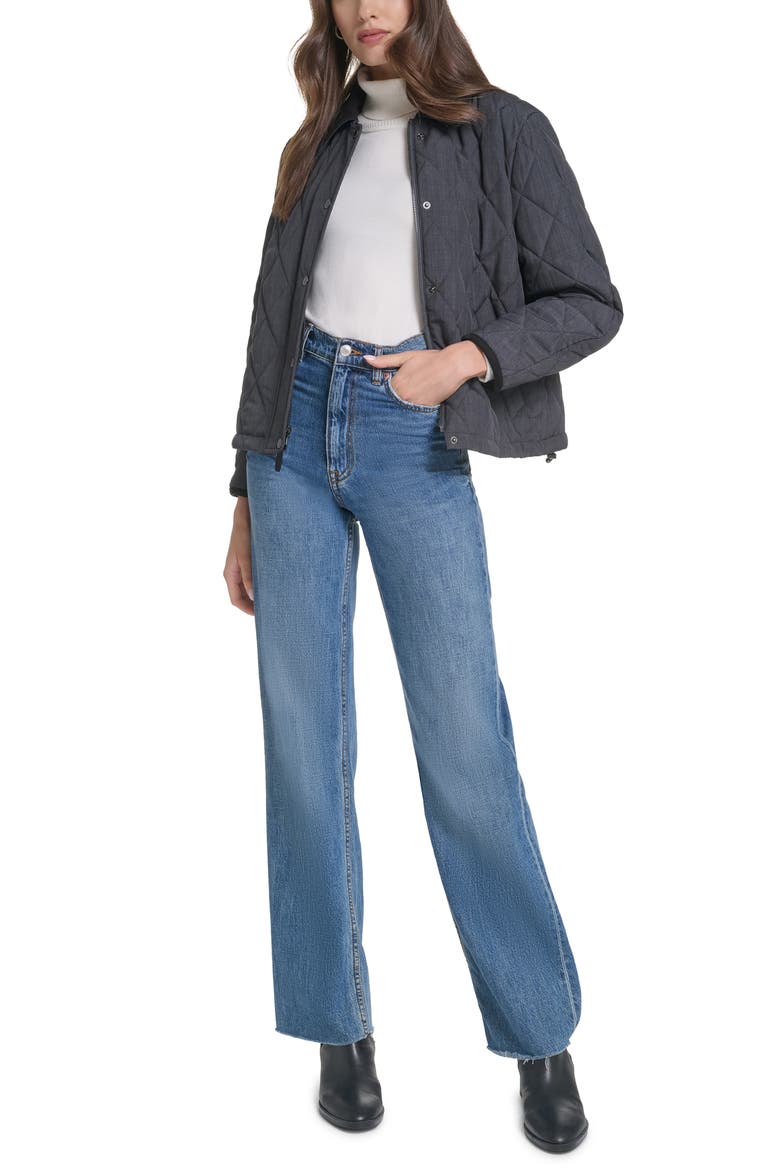 Crosshatch Quilted Jacket, Alternate, color, ANTHRACITE