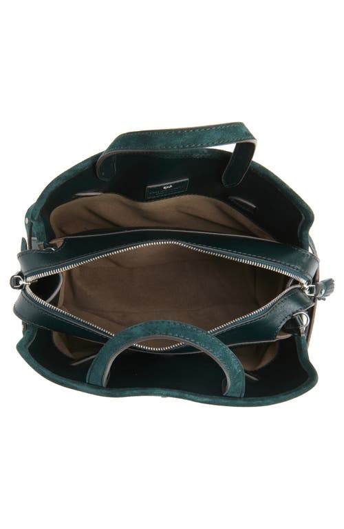 Anya Hindmarch Small Wilson Studs Suede & Leather Crossbody Bag In Ink Green