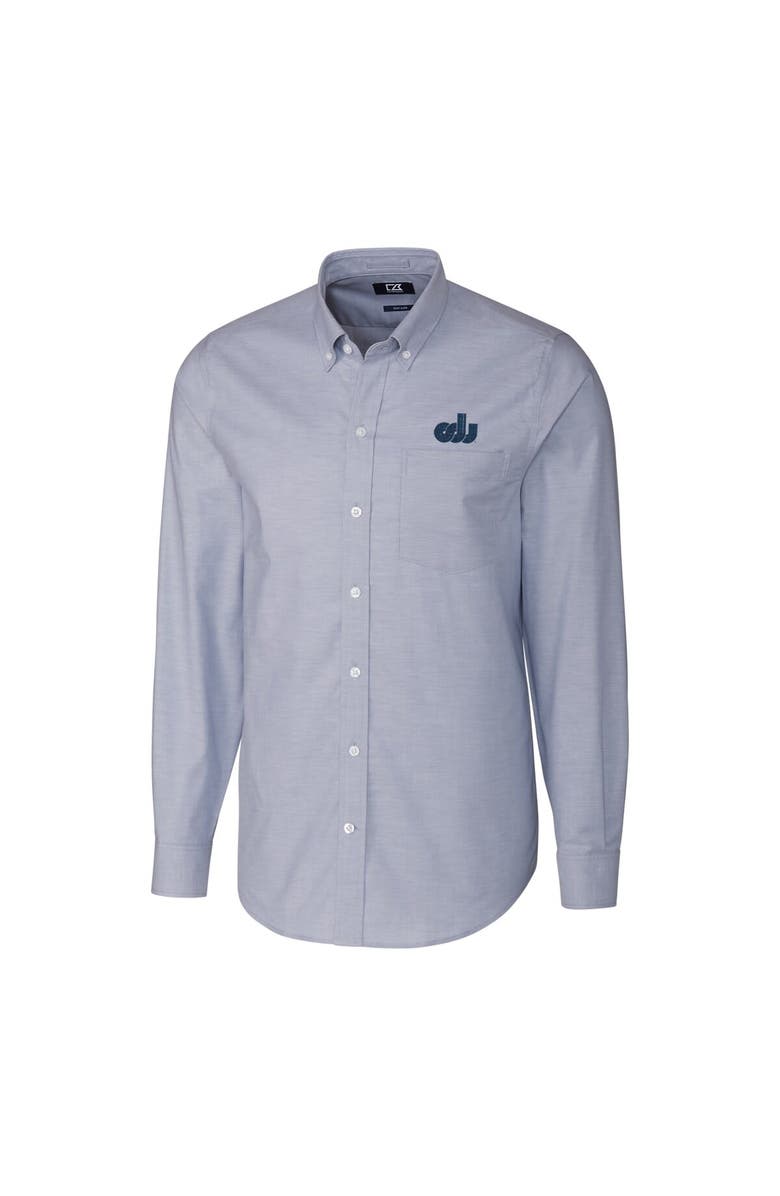 Cutter & Buck Men's Cutter & Buck Light Blue Old Dominion Monarchs Stretch Vault Logo Oxford Long Sleeve Shirt, Alternate, color, 