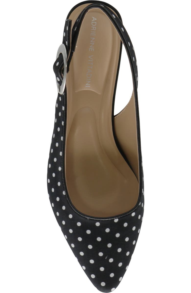 Adrienne Vittadini Papina 2 Pointed Toe Slingback Pump, Alternate, color, White Black Dot
