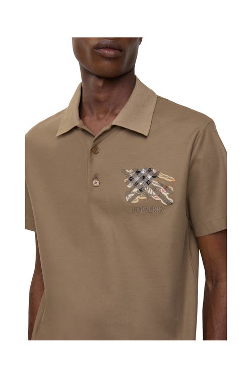 Burberry Equestrian Knight-check Polo Shirt In Brown