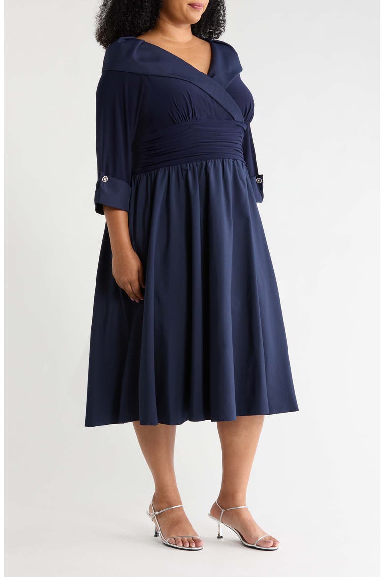 jessica howard navy blue formal dress Women's Rhinestone Cuff Cocktail - Dress Length 3/30/26 mc Black Satin Bustier Tiered Size:16 34/35