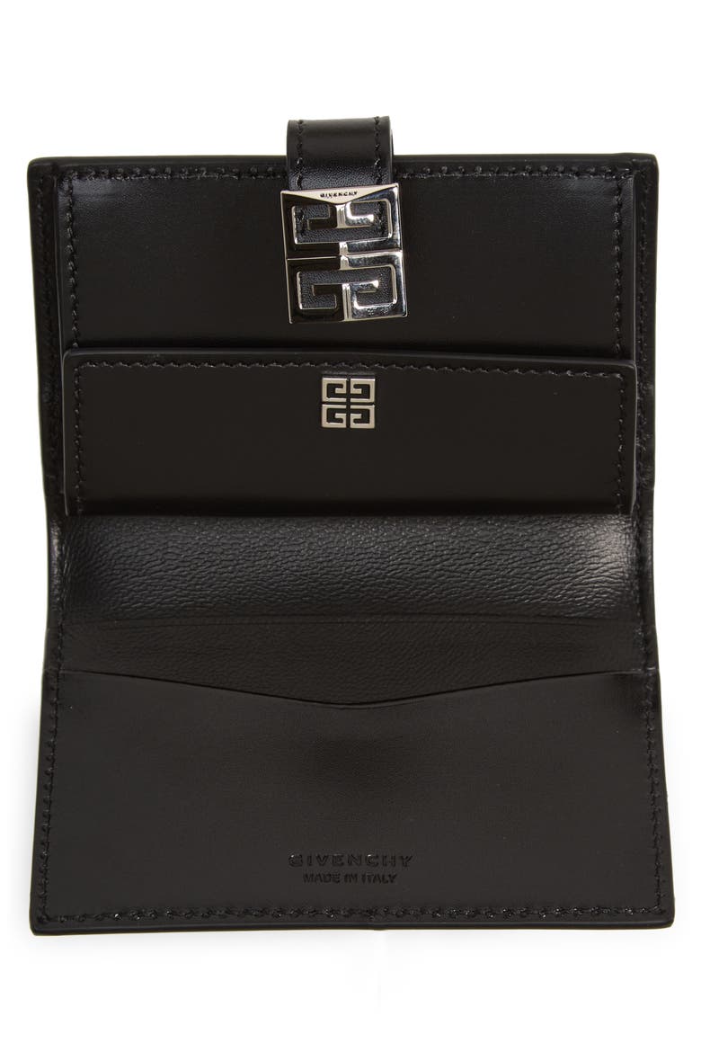 4G Box Leather Card Holder, Alternate, color, BLACK