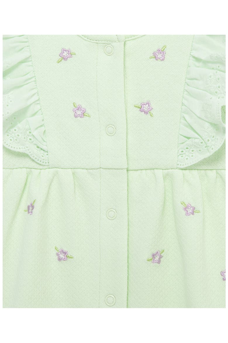 Violets Cotton Romper & Headband Set, Alternate, color, GREEN