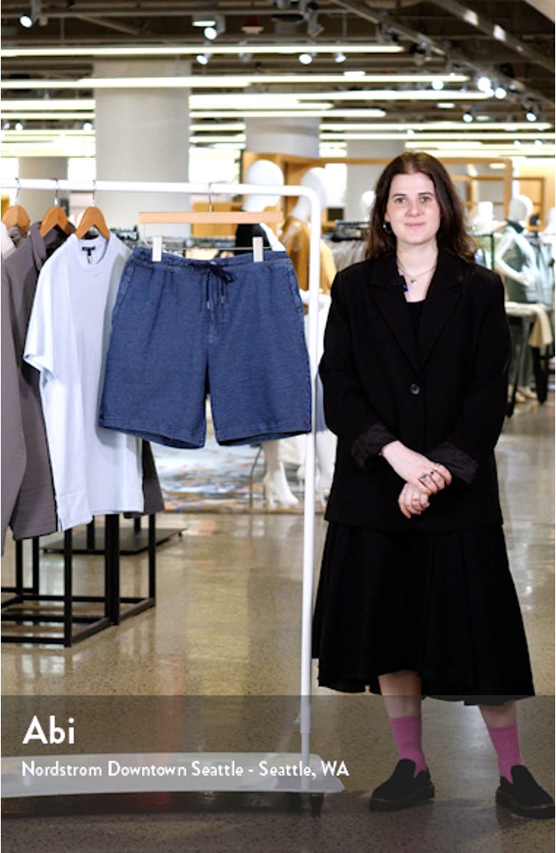 Clint Elastic Waist Stripe Stretch Cotton Shorts, sales video thumbnail