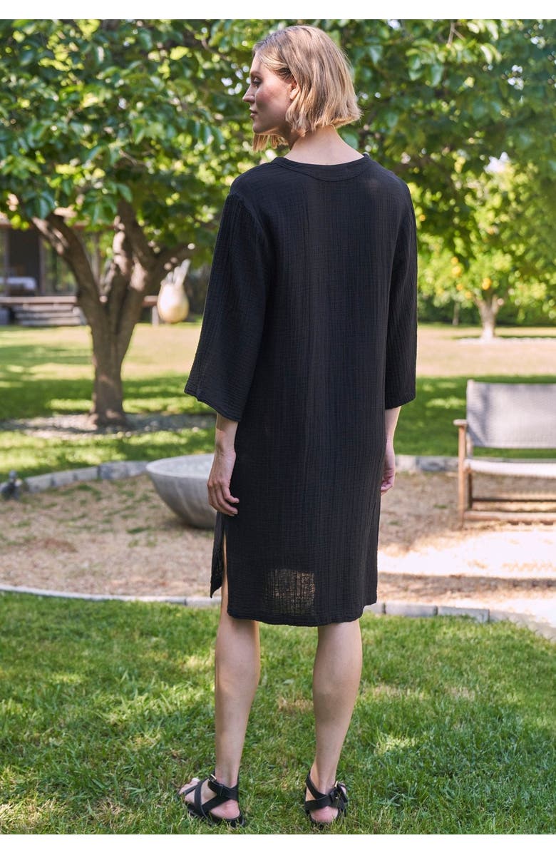 ocean+main Short Gauze Tunic Dress With Pockets, Alternate, color, 