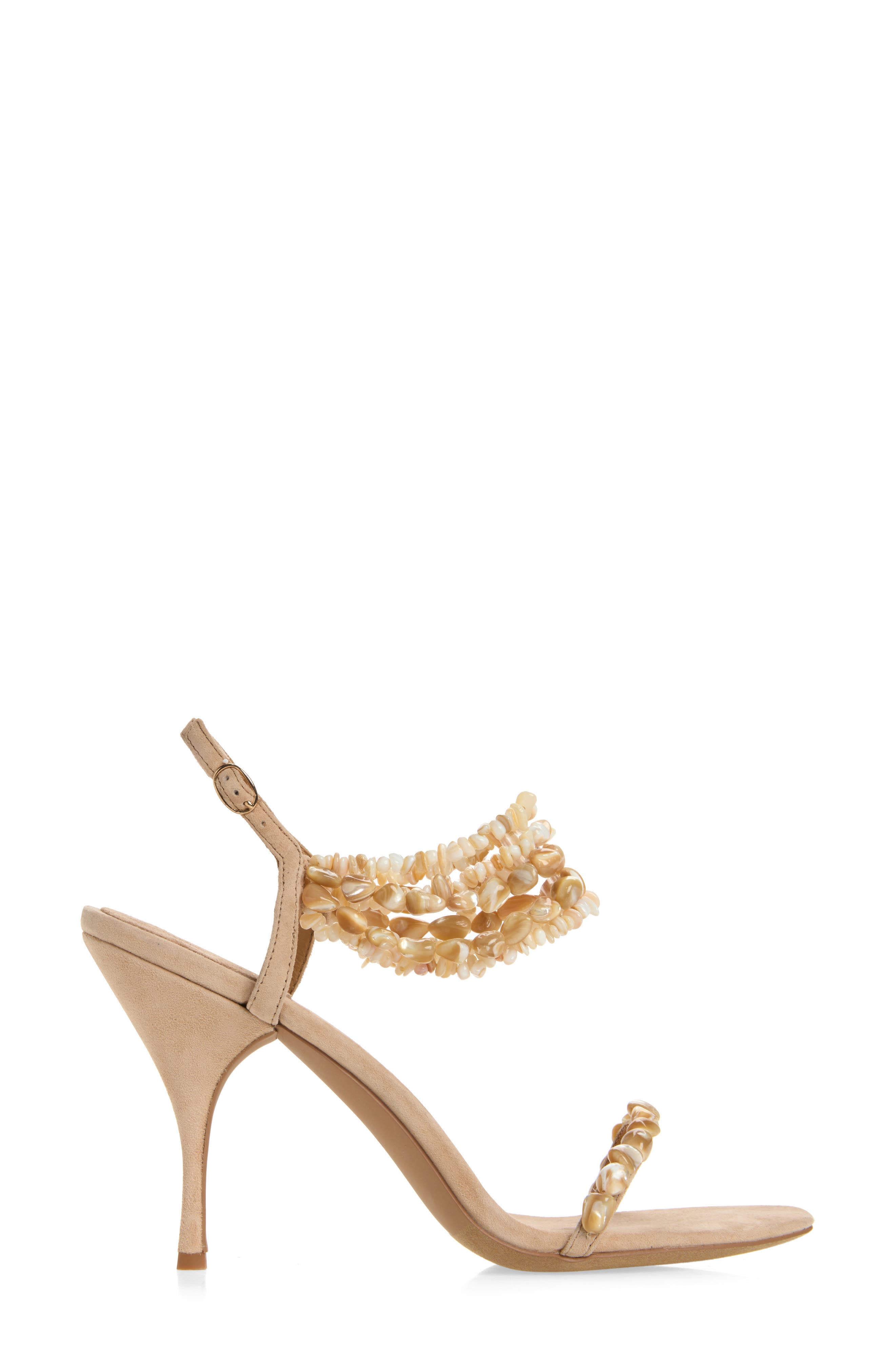Jeffrey Campbell Volcana Ankle Strap Sandal, Alternate, color, Beige Suede Combo