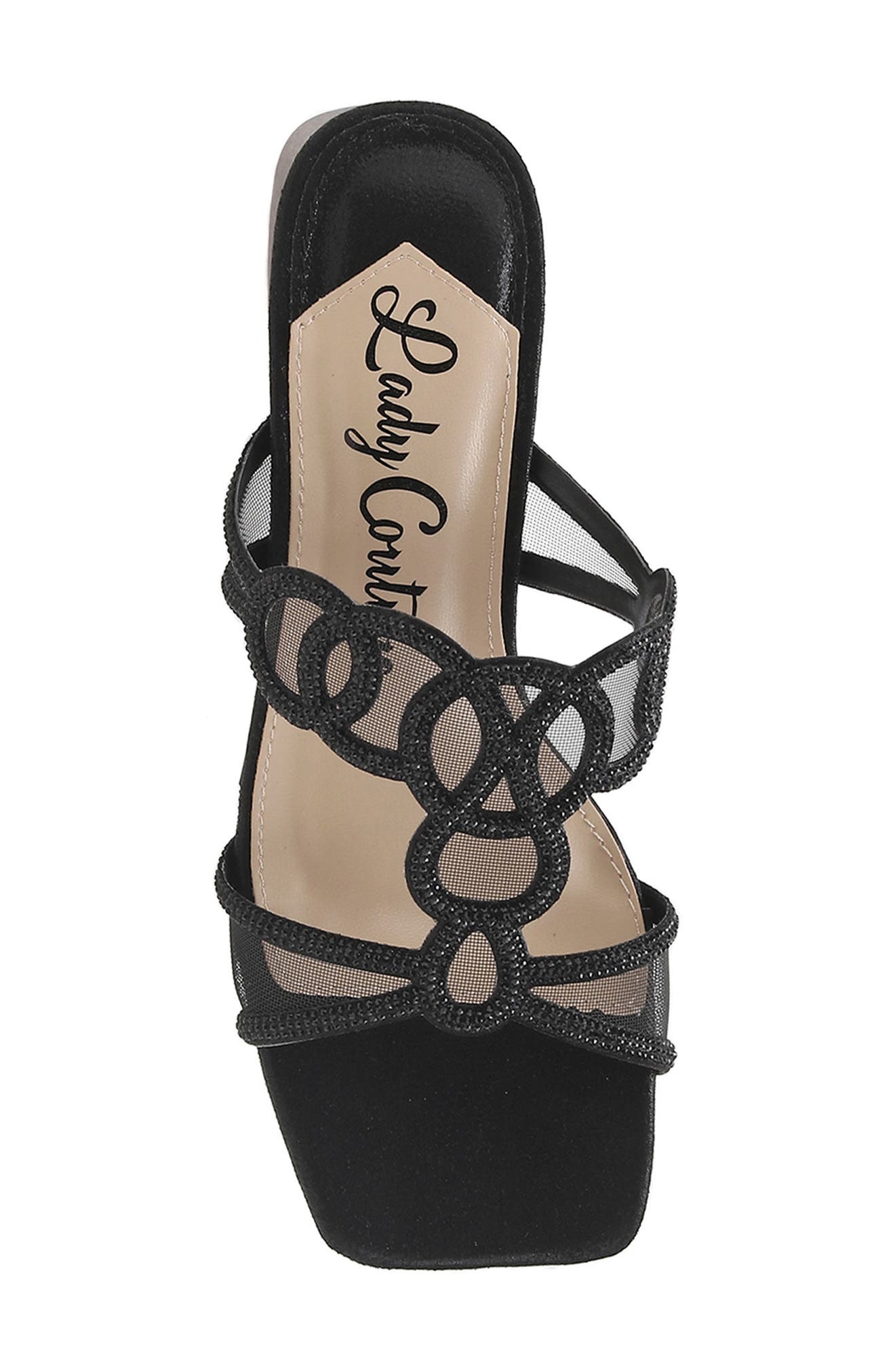 LADY COUTURE Fab Rhinestone Slide Flat, Alternate, color, Black