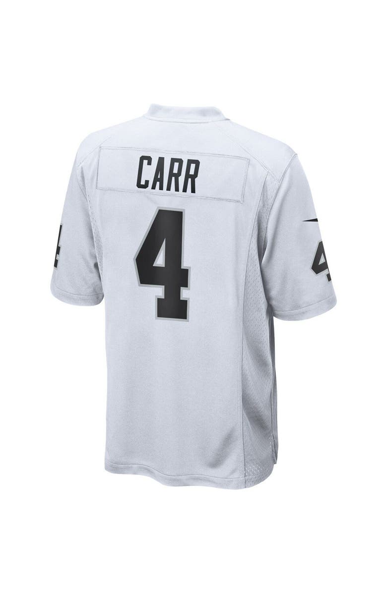 Nike Mens Las Vegas Raiders Derek Carr Nike White Game Jersey, Alternate, color, 