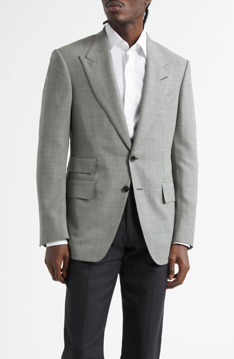 TOM FORD Shelton Sharkskin Sport Coat, Main, color, Ig013 Silver