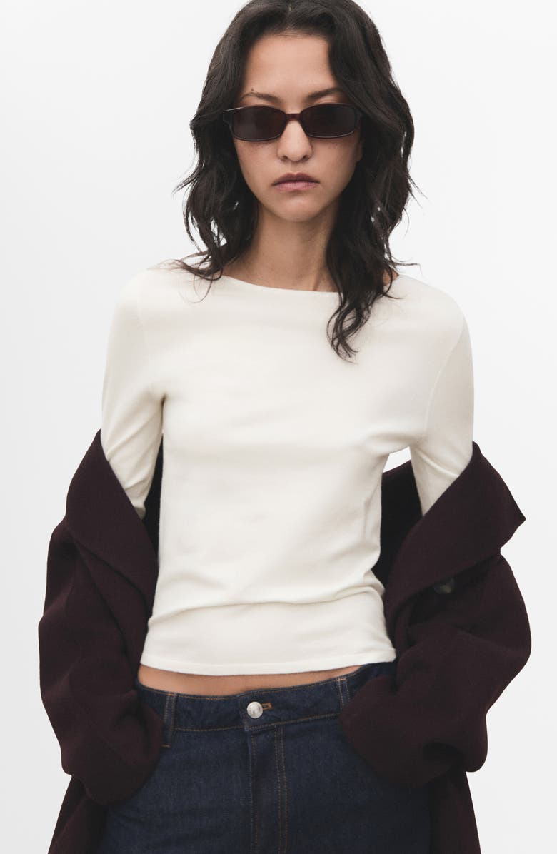 MANGO Fine Knit Sweater, Alternate, color, Ecru