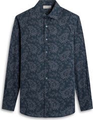 Bugatchi Axel Trim Fit Paisley Stretch Cotton Button-Up Shirt