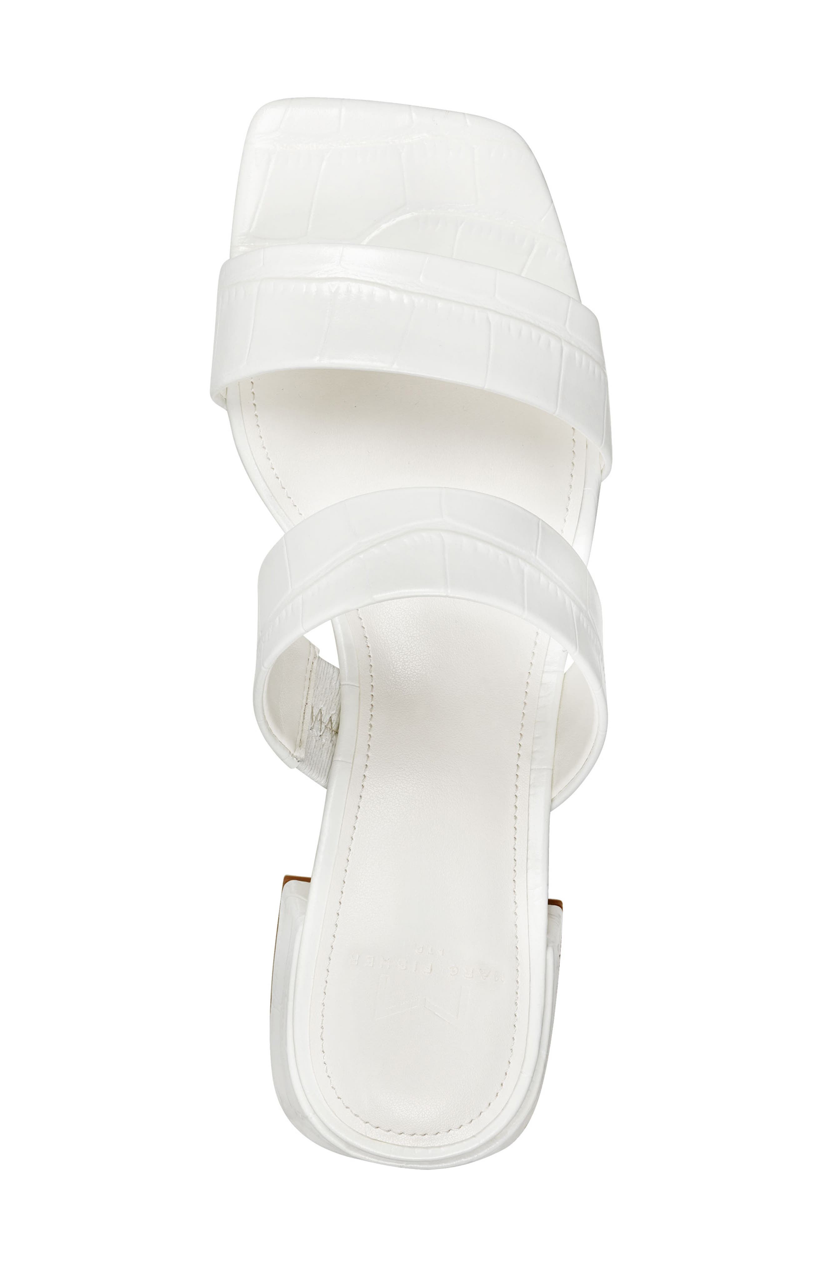 Pat Slide Sandal, Alternate, color, WHITE LEATHER