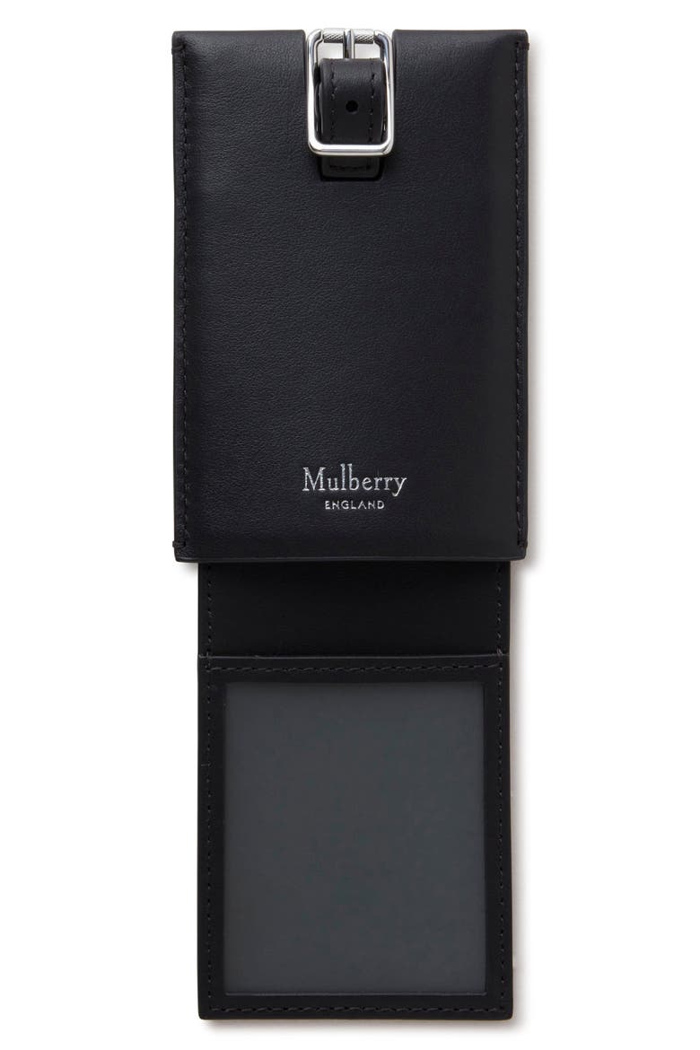 Leather Luggage Tag, Alternate, color, BLACK