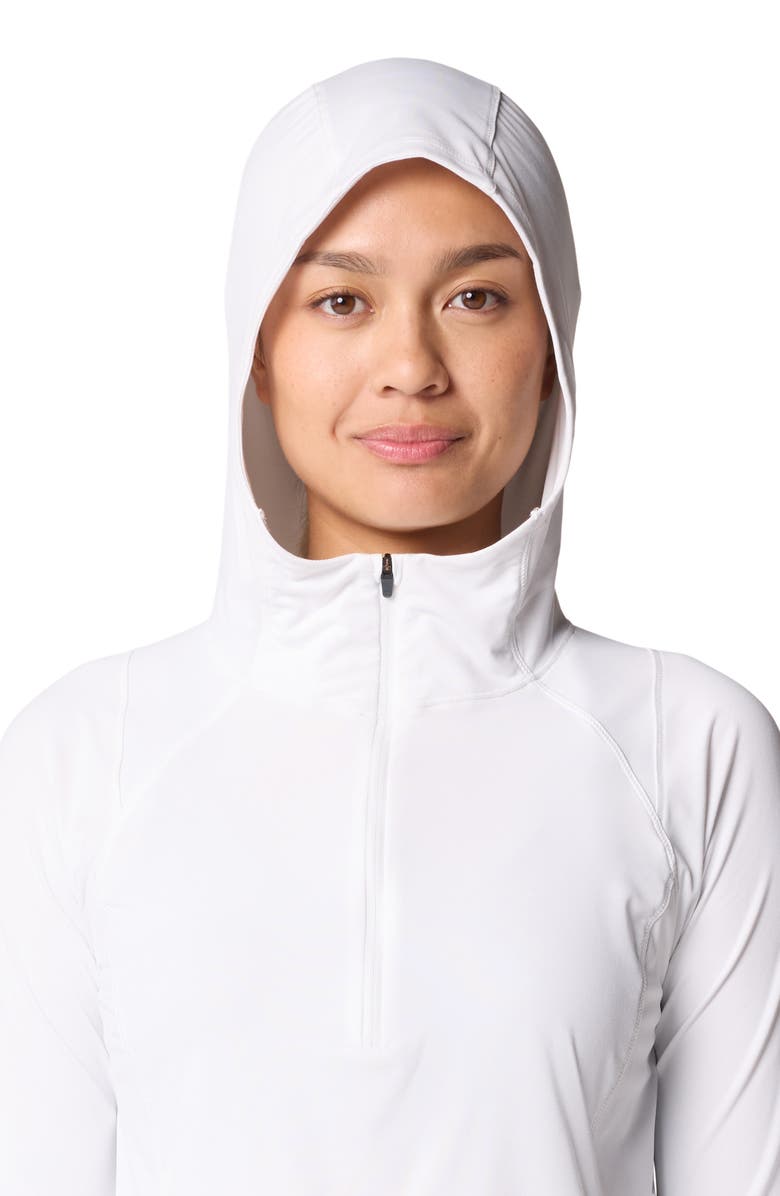 Mountain Hardwear Crater Lake Crop Half Zip Hoodie, Alternate, color, Fogbank