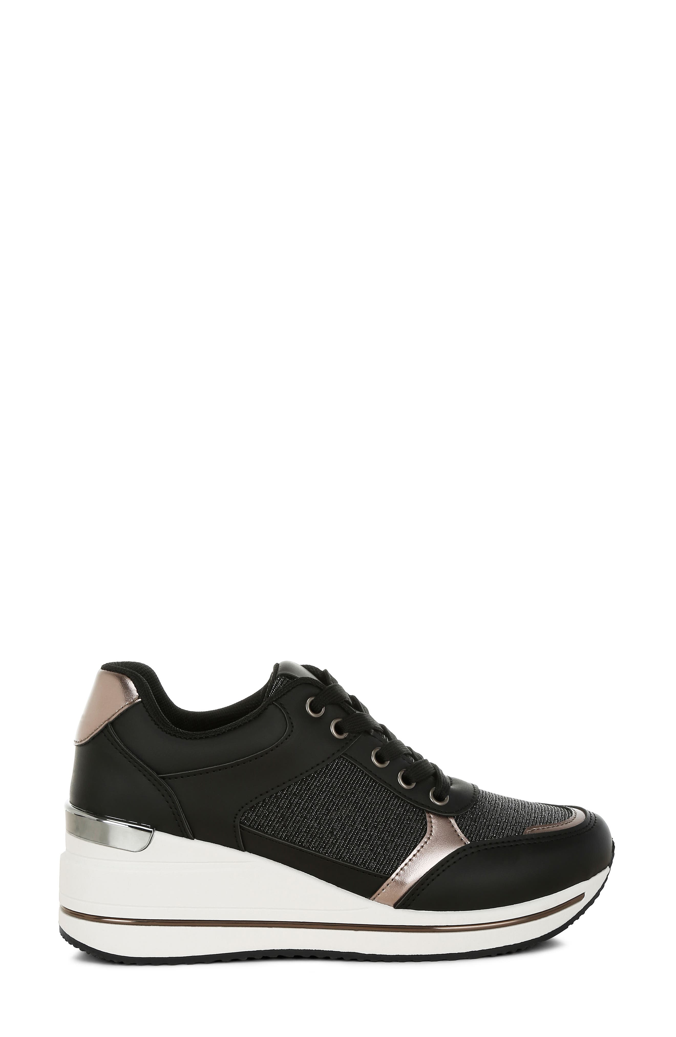LONDON RAG Vespera Wedge Sneaker, Alternate, color, Black