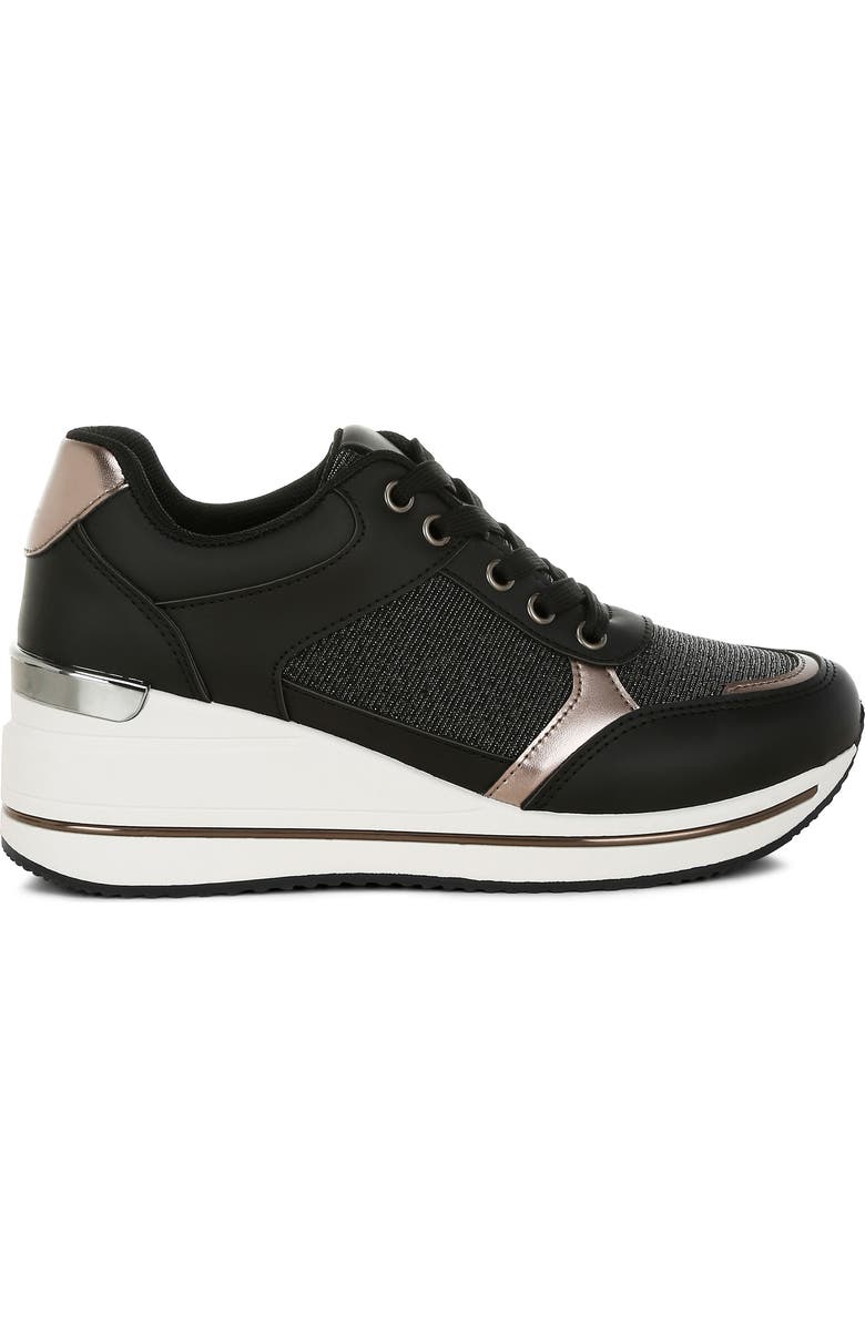 LONDON RAG Vespera Wedge Sneaker, Alternate, color, Black