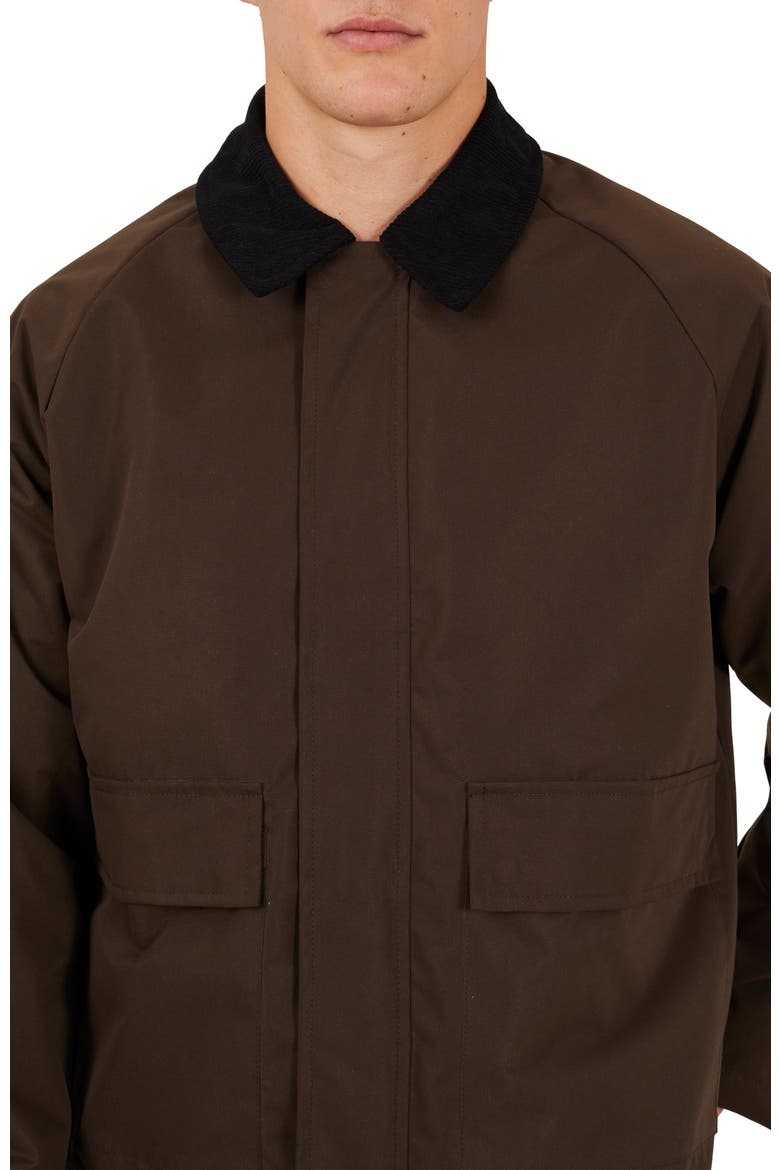 Unpadded Jacket with Cord Collar, Alternate, color, Brown