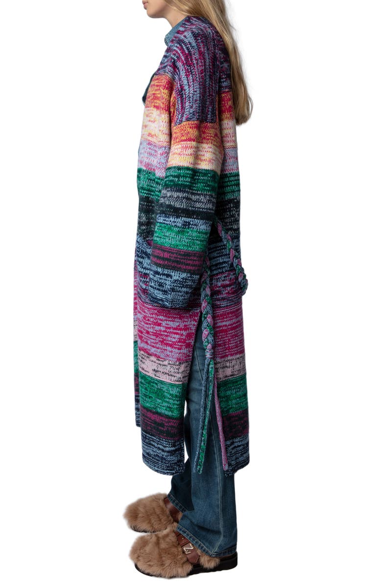 Zadig & Voltaire Allany Wews Longline Cashmere & Wool Cardigan, Alternate, color,