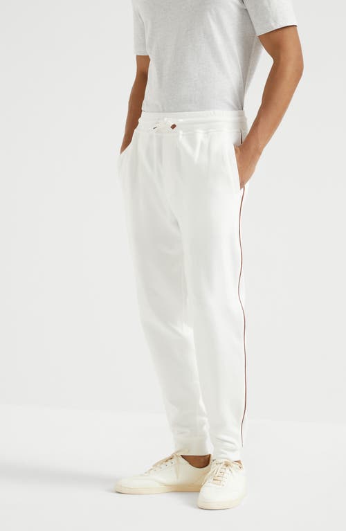 Brunello Cucinelli French Terry Trousers In Off-white