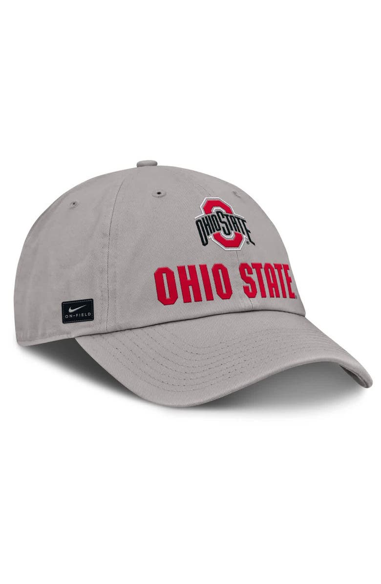 Nike Men's Nike Gray Ohio State Buckeyes 2025 Sideline Club Adjustable Hat, Alternate, color,