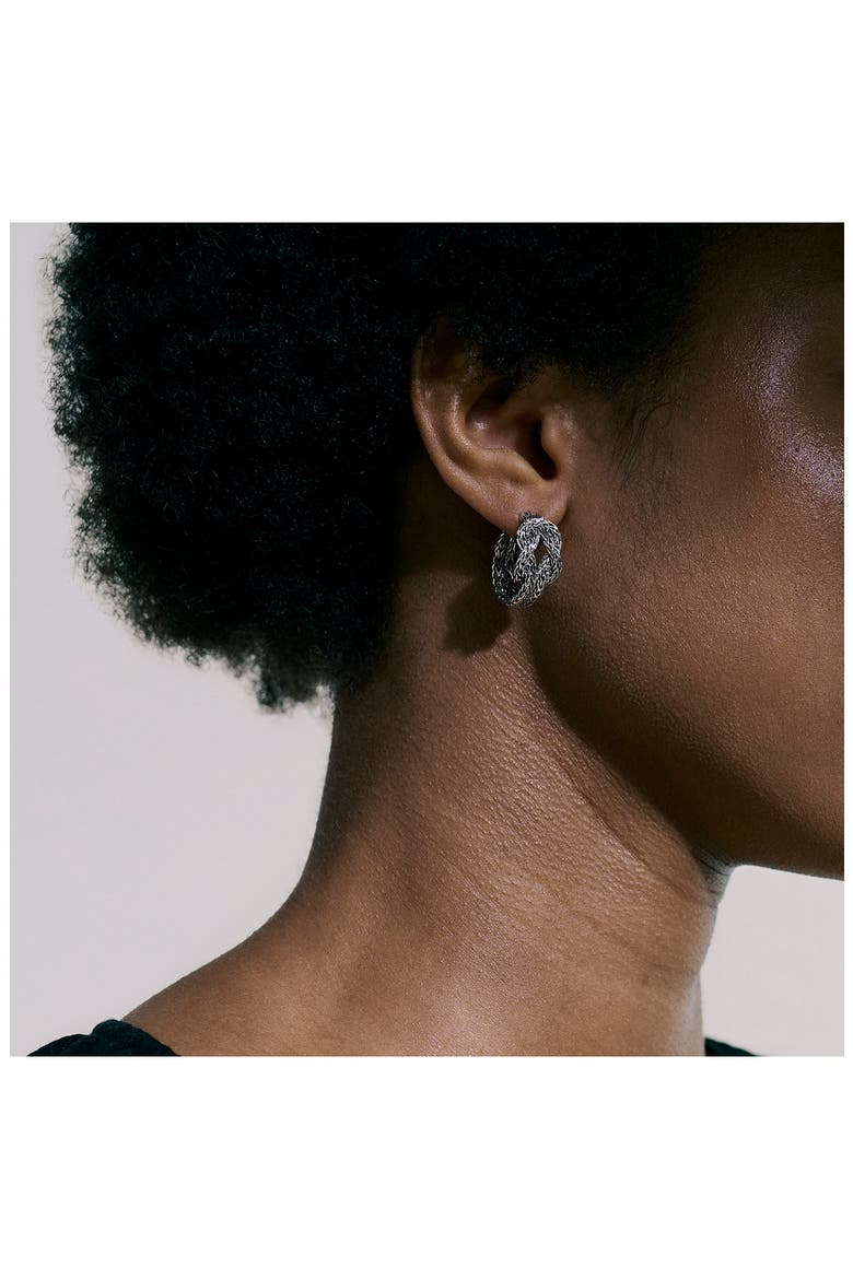 Love Knot Hoop Earrings, 20mm, Alternate, color, SILVER