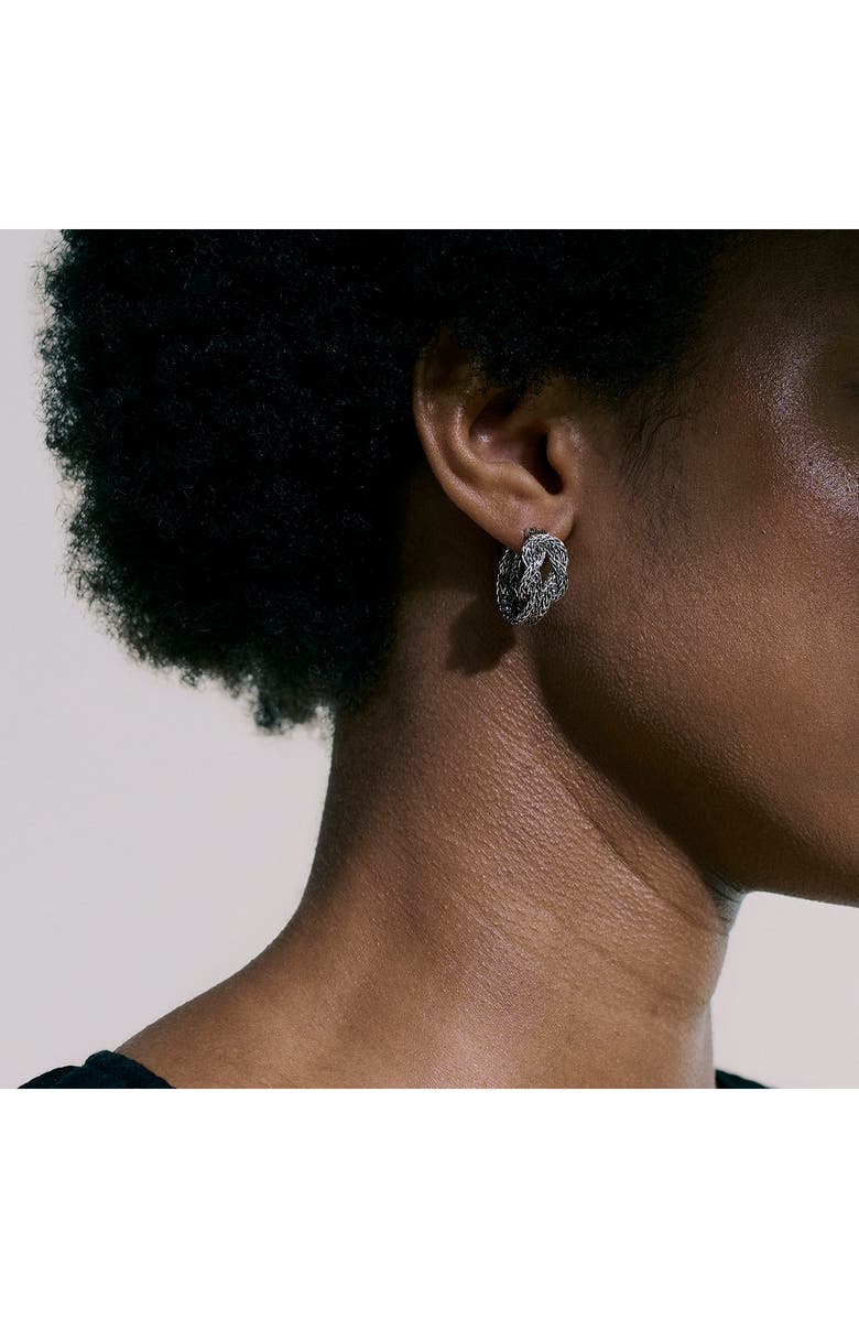 John Hardy Love Knot Hoop Earrings, 20mm, Alternate, color, Silver