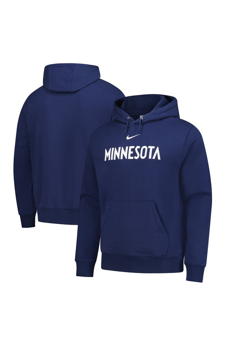 Nike Men's Nike Navy Minnesota Timberwolves Sportswear Essential Wordmark Club Hoodie, Main, color, Navy