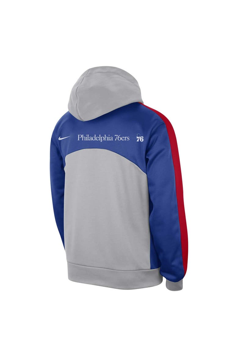 Men's Nike Gray/Royal Philadelphia 76ers Authentic Starting Five Force Performance Pullover Hoodie, Alternate, color, Gray