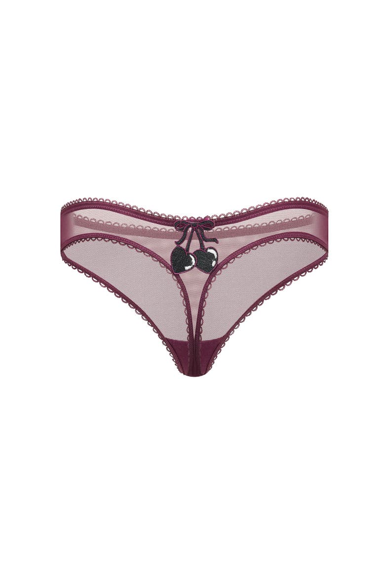 Alyshia Thong Panties, Alternate, color, Dark purple